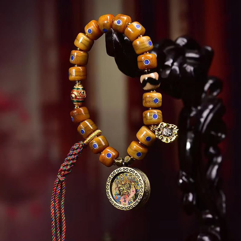 Yak Bone Lazurite Copper Balance Bracelet Unisex