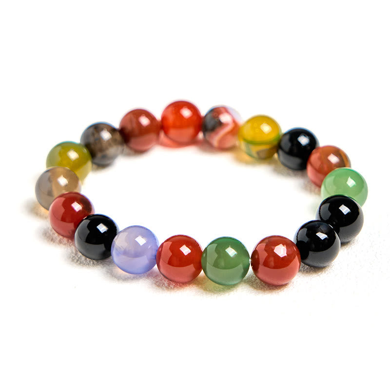 8 mm Chalcedon-Achat-Harmoniearmband für positive Energie