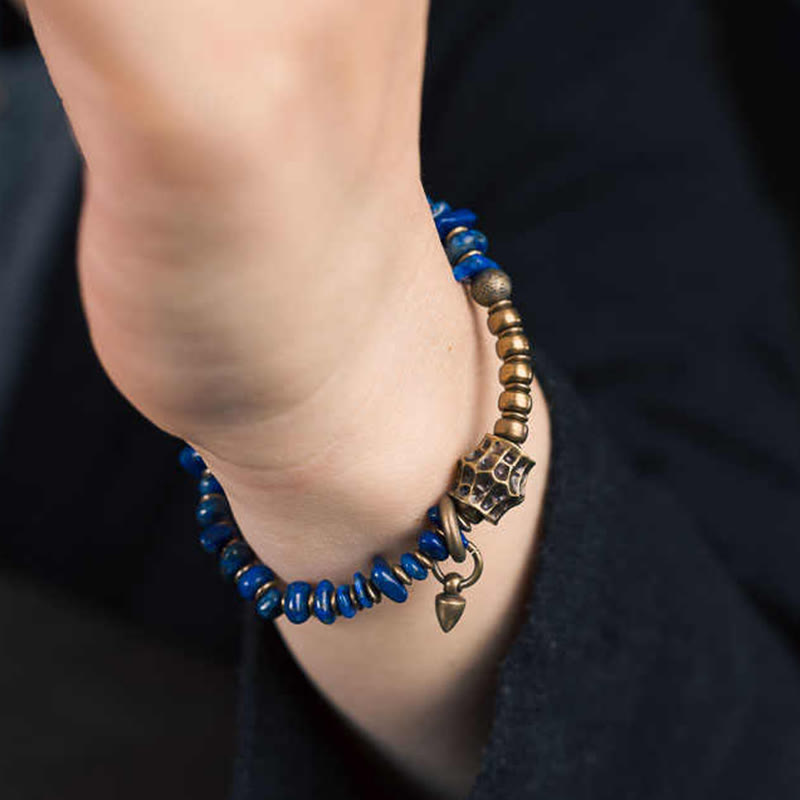 Unisex Lazurite Positive Spiritual Bracelet Vintage Design