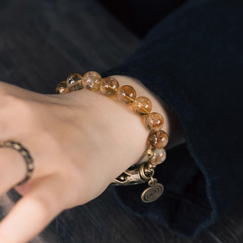 10mm Citrine Protection Bracelet for Prosperity & Joy