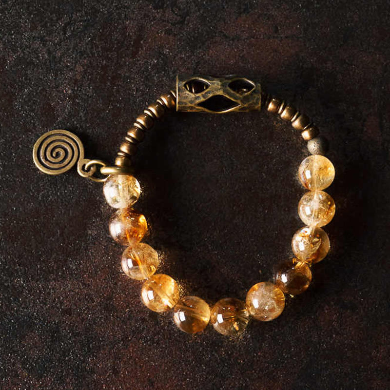 10mm Citrine Protection Bracelet for Prosperity & Joy