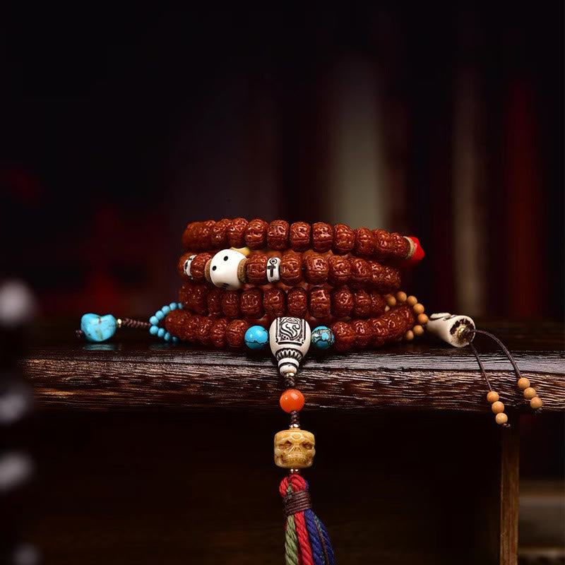 108 Bodhi Seed Mala | Reichtum &amp; Glück Quastenperlen für Meditation