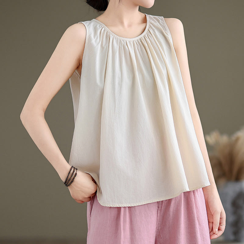 Women's Cotton Linen Vest | Spiritual Boho Meditation Top