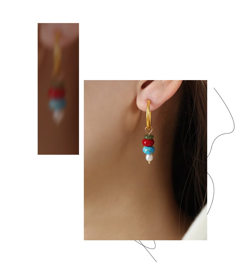 Red Agate Confidence Earrings in Titanium Steel | Healing Sounds