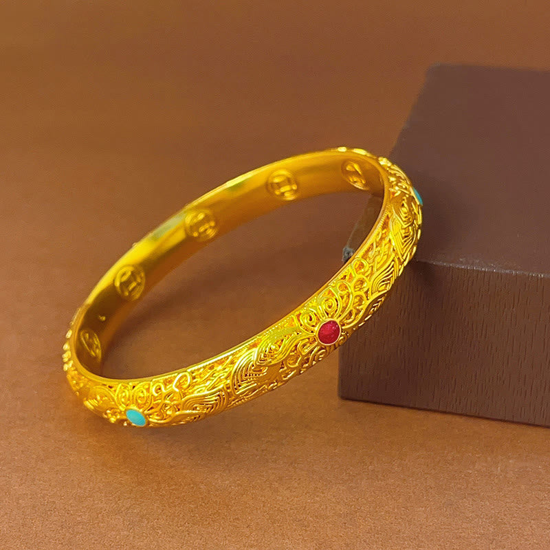 Copper Plated Gold Luck Bracelet for Spiritual Healing & Balance