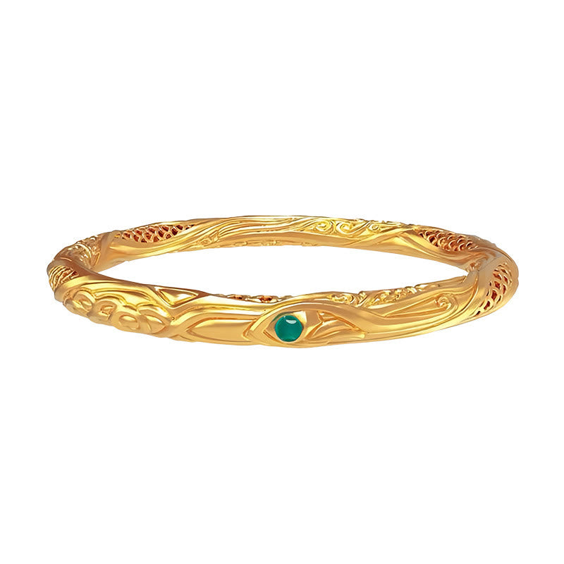 Sterling Silver Golden Flower Blessing Bracelet 57mm