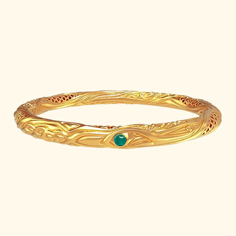 Sterling Silver Golden Flower Blessing Bracelet 57mm
