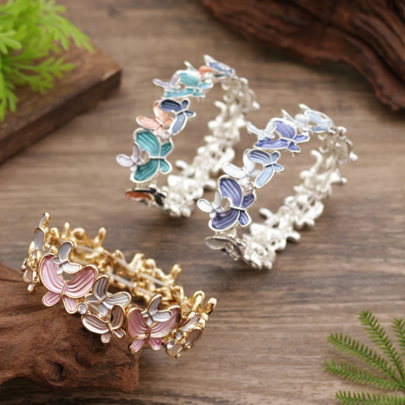 Colorful Butterfly Spiritual Elastic Bracelet 98mm