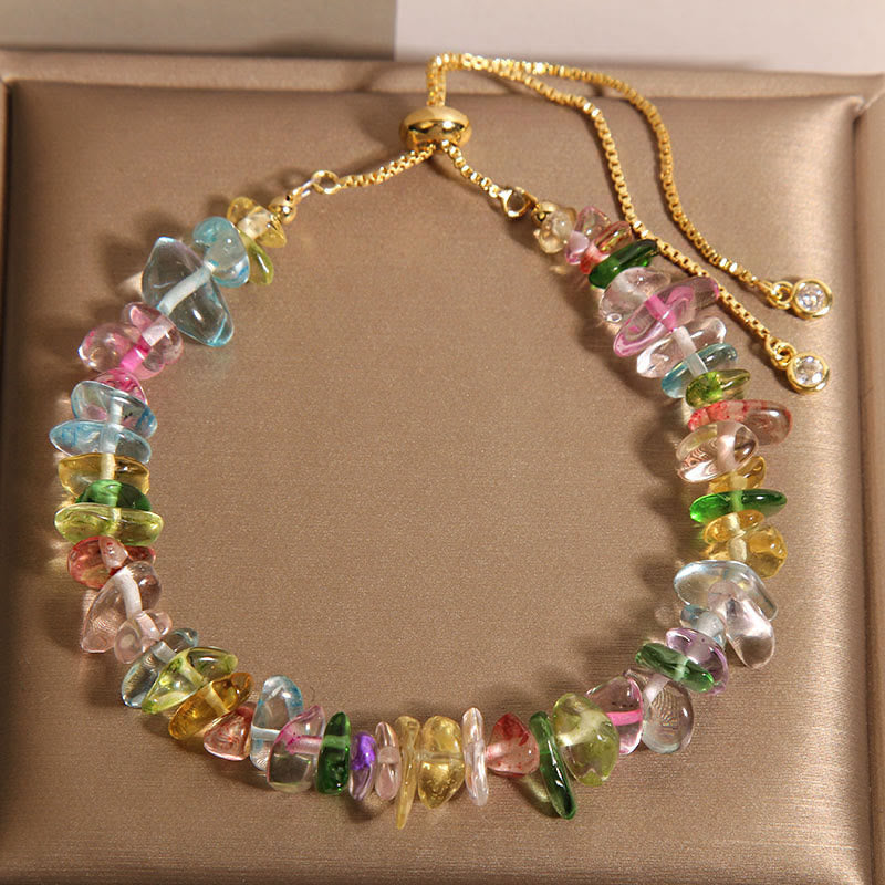 Schutzarmband aus gemischten Kristallen mit klarem Quarz und blauen Kristallen