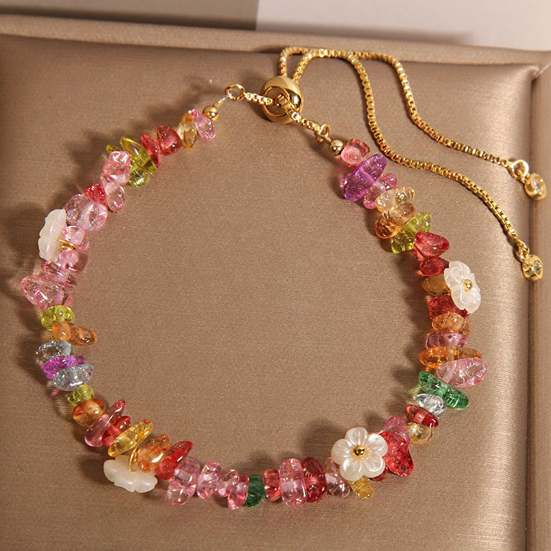 Schutzarmband aus gemischten Kristallen mit klarem Quarz und blauen Kristallen