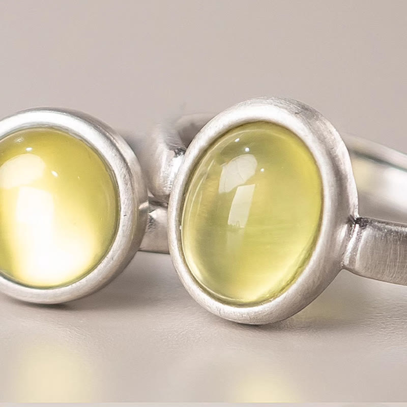 925 Sterling Silver Citrine Adjustable Happiness Ring