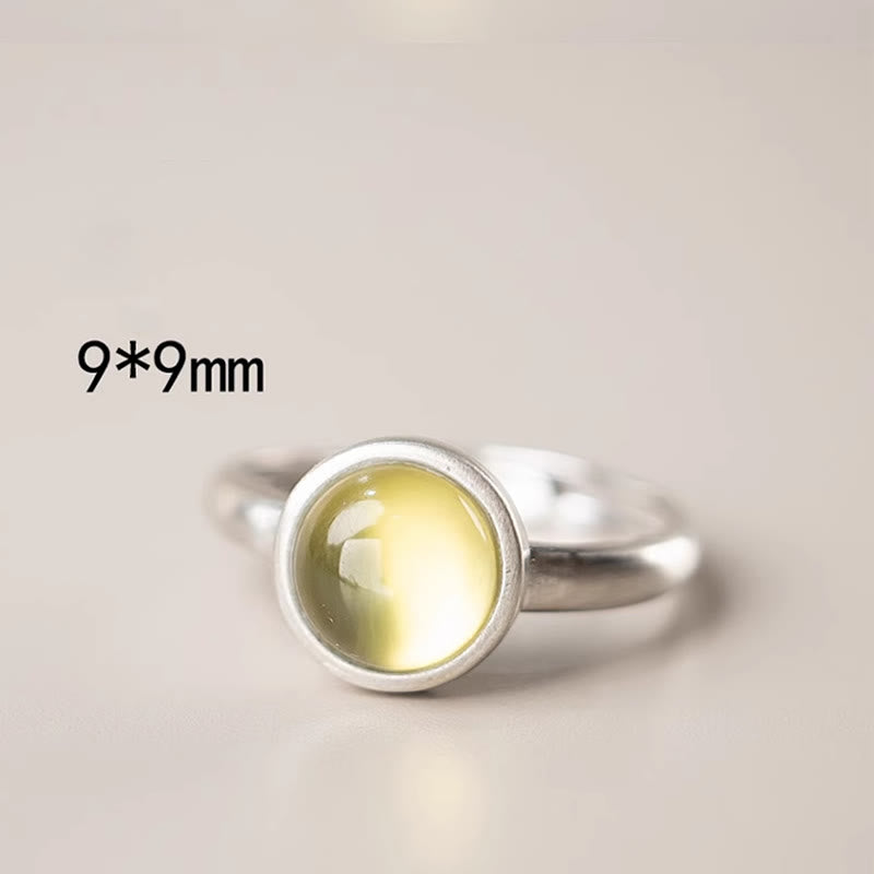 925 Sterling Silver Citrine Adjustable Happiness Ring
