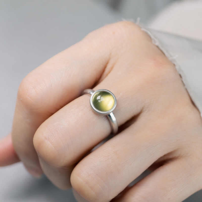 925 Sterling Silver Citrine Adjustable Happiness Ring