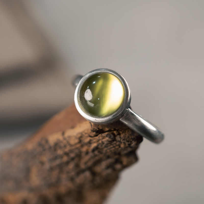 925 Sterling Silver Citrine Adjustable Happiness Ring