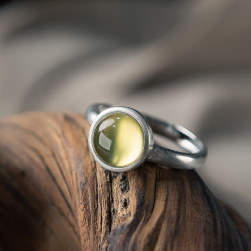925 Sterling Silver Citrine Adjustable Happiness Ring