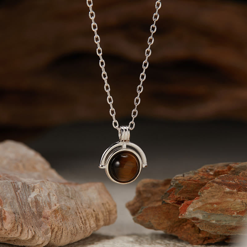 925 Sterling Silber Achat Halskette mit Vertrauensanhänger