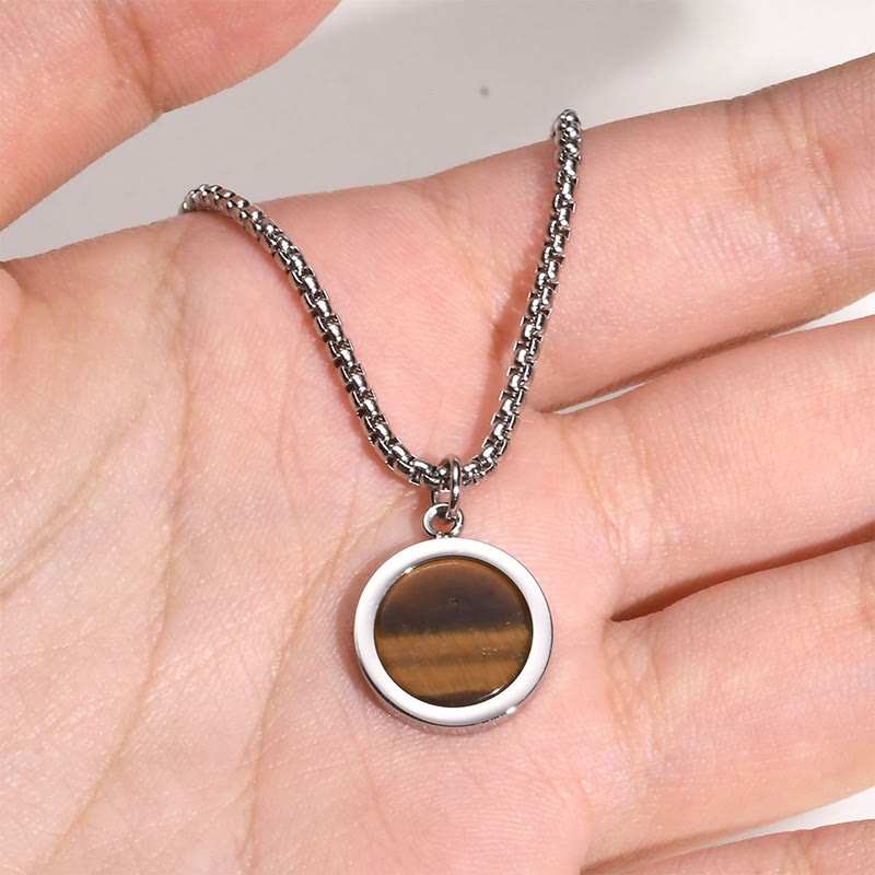 Turquoise Necklace with Tiger Eye, Lazurite & Malachite Pendant