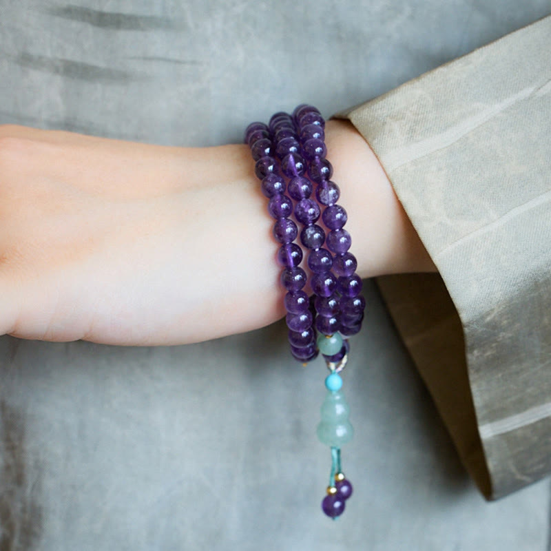 Mehrschichtiges Balance-Armband mit Amethystperlen für Damen