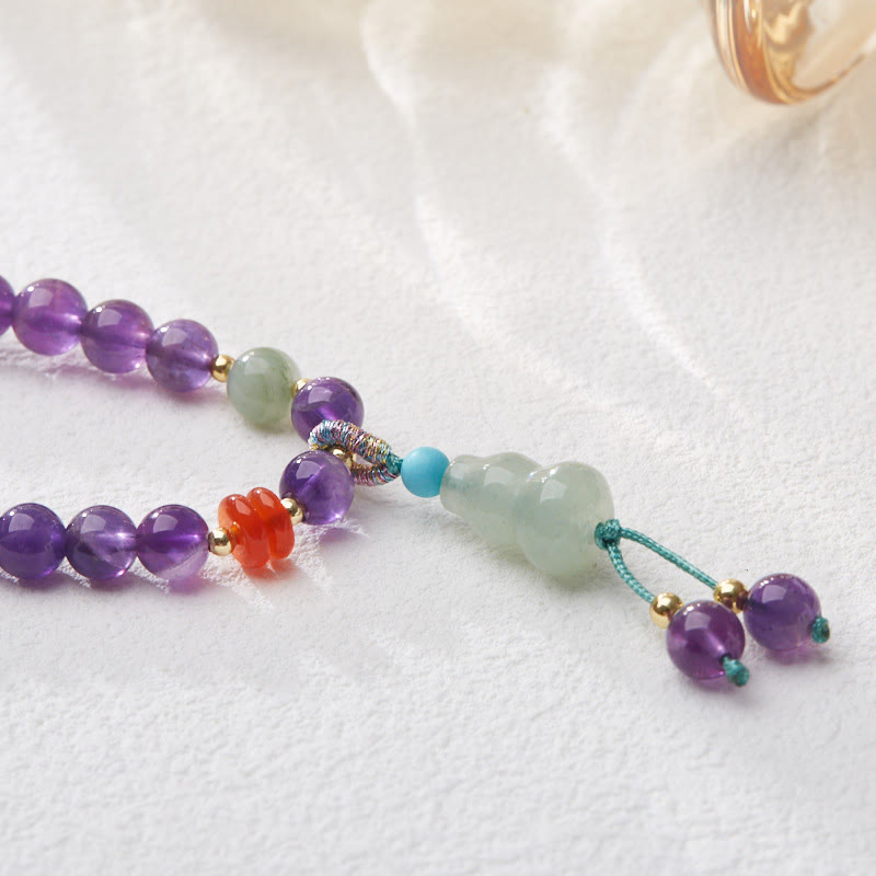 Mehrschichtiges Balance-Armband mit Amethystperlen für Damen