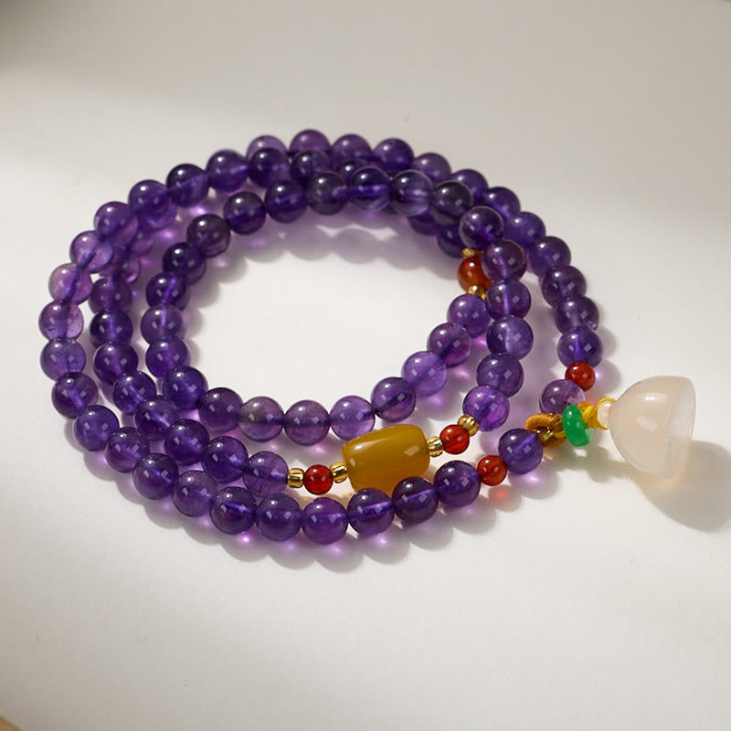 Mehrschichtiges Balance-Armband mit Amethystperlen für Damen