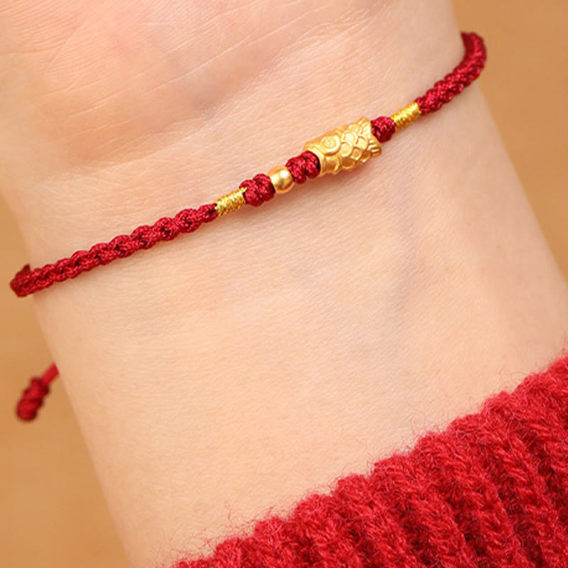 Unisex 999 Gold Koi Fish Luck Protection Bracelet