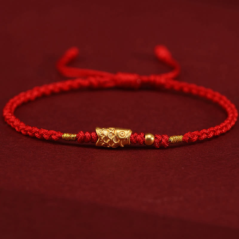 Unisex 999 Gold Koi Fish Luck Protection Bracelet