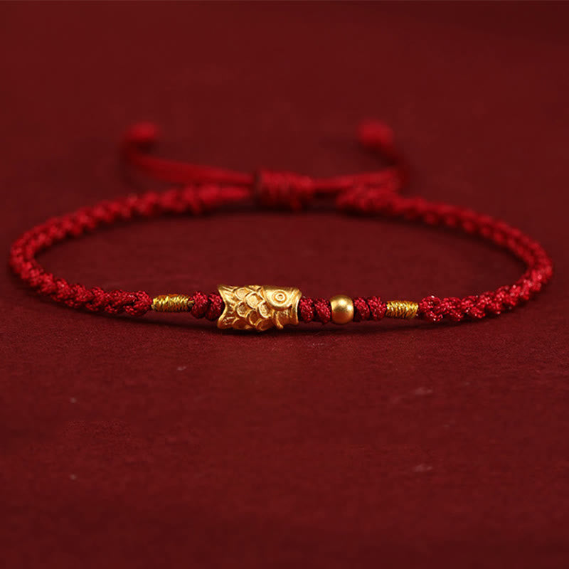 Unisex 999 Gold Koi Fish Luck Protection Bracelet