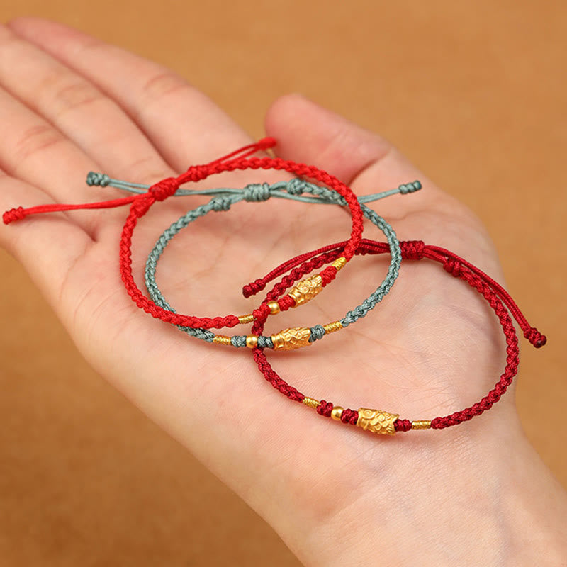 Unisex 999 Gold Koi Fish Luck Protection Bracelet