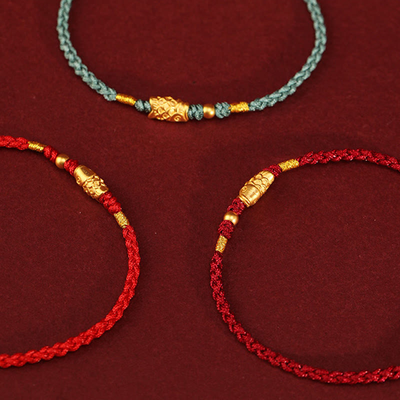 Unisex 999 Gold Koi Fish Luck Protection Bracelet