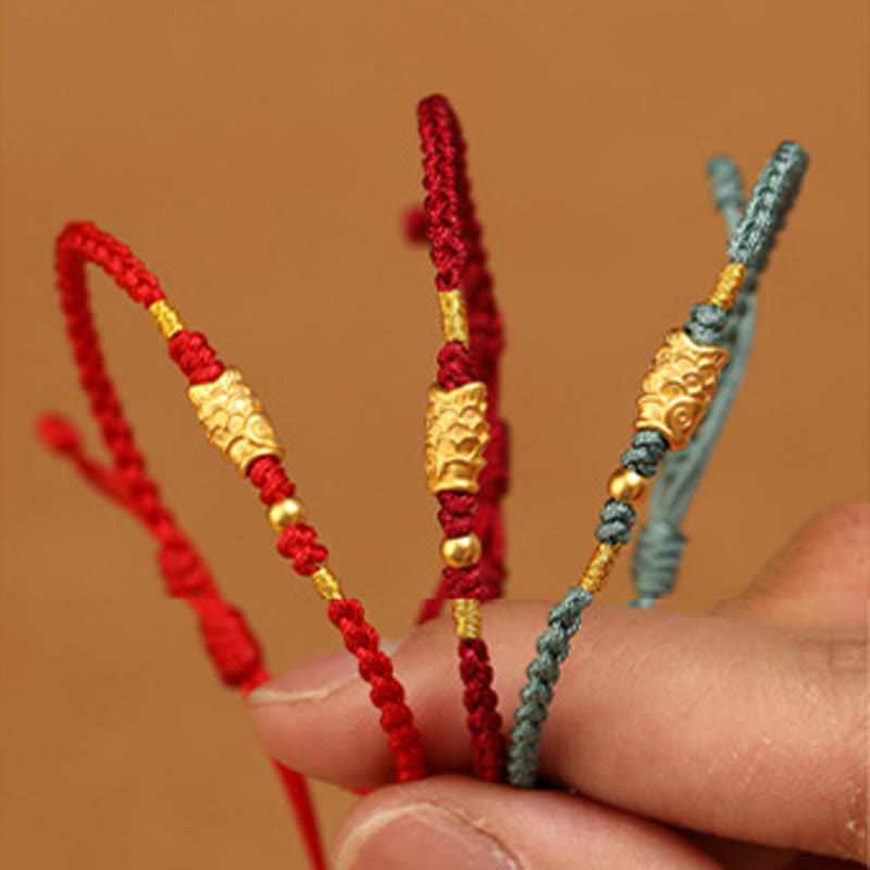 Unisex 999 Gold Koi Fish Luck Protection Bracelet