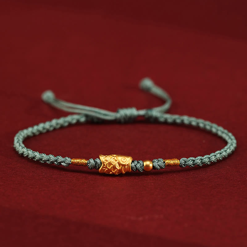 Unisex 999 Gold Koi Fish Luck Protection Bracelet
