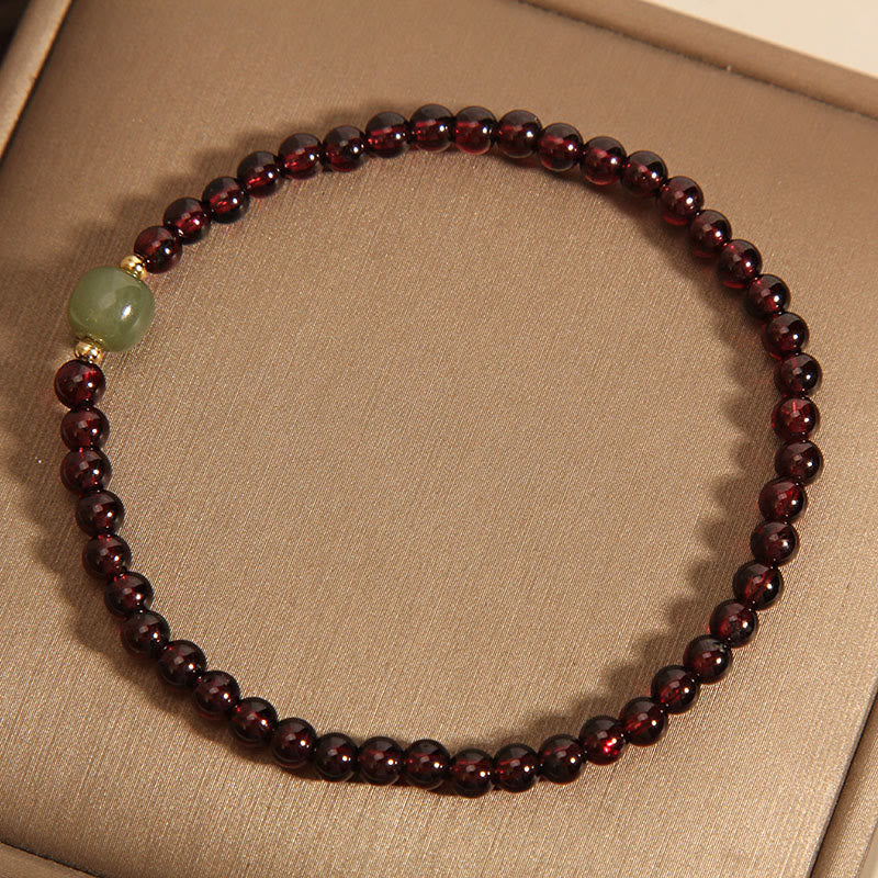 3mm Garnet Hetian Jade Stability Bracelet