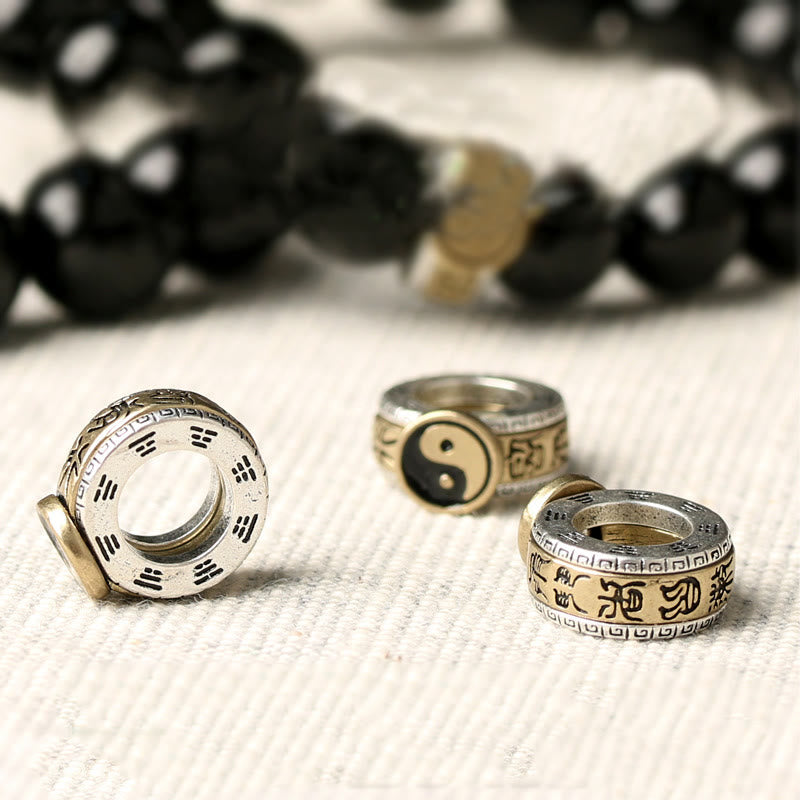 10mm Obsidian Armband Yin Yang Neun-Zeichen-Mantra