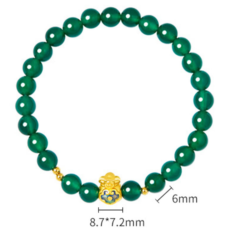 Green Chalcedony Agate Bracelet for Strength and Calm