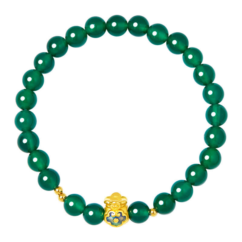 Green Chalcedony Agate Bracelet for Strength and Calm