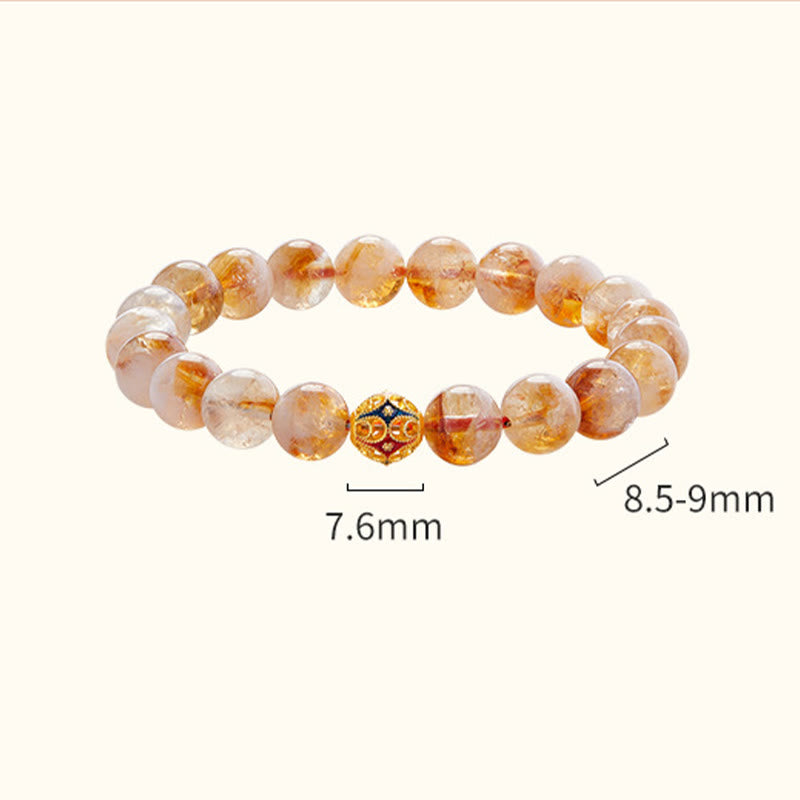8.5-9mm Citrine Protection Bracelet with 999 Sterling Silver Beads