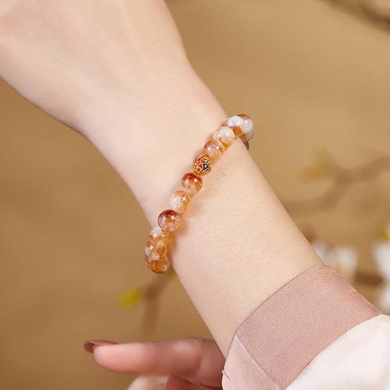 8.5-9mm Citrine Protection Bracelet with 999 Sterling Silver Beads