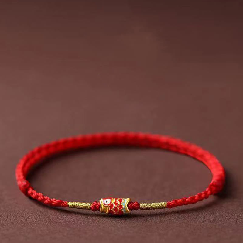 Unisex Koi Fish Red String Bracelet for Luck & Protection