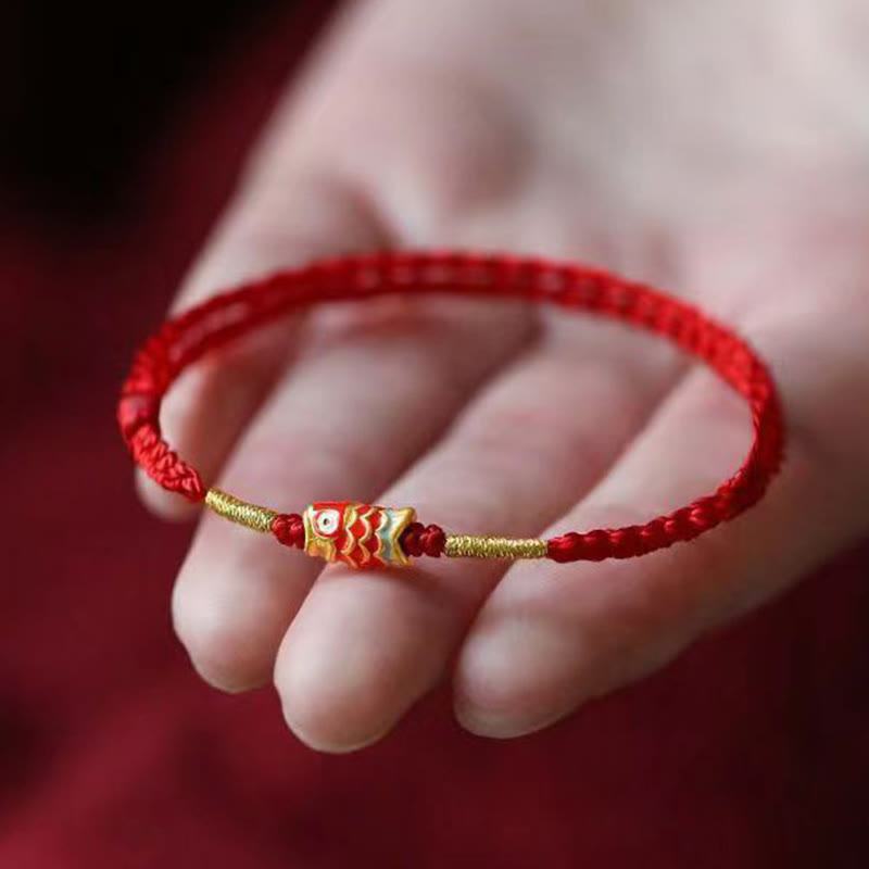 Unisex Koi Fish Red String Bracelet for Luck & Protection