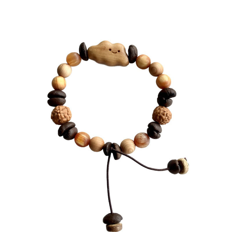 Unisex Sandalwood and Coffee Bean Protection Bracelet 16-18cm