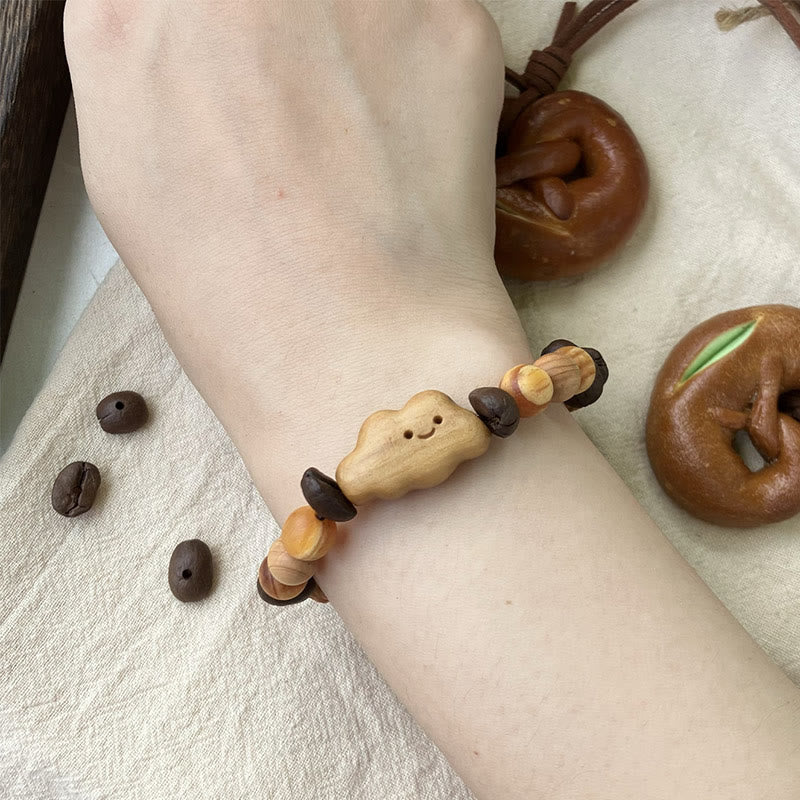 Unisex Sandalwood and Coffee Bean Protection Bracelet 16-18cm
