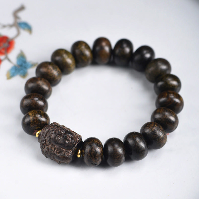 Tibetan Wood Buddha Bracelet | Serenity & Compassion