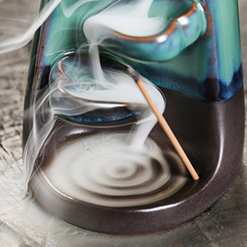 Lovers Couple Ceramic Backflow Incense Burner 7.3cm