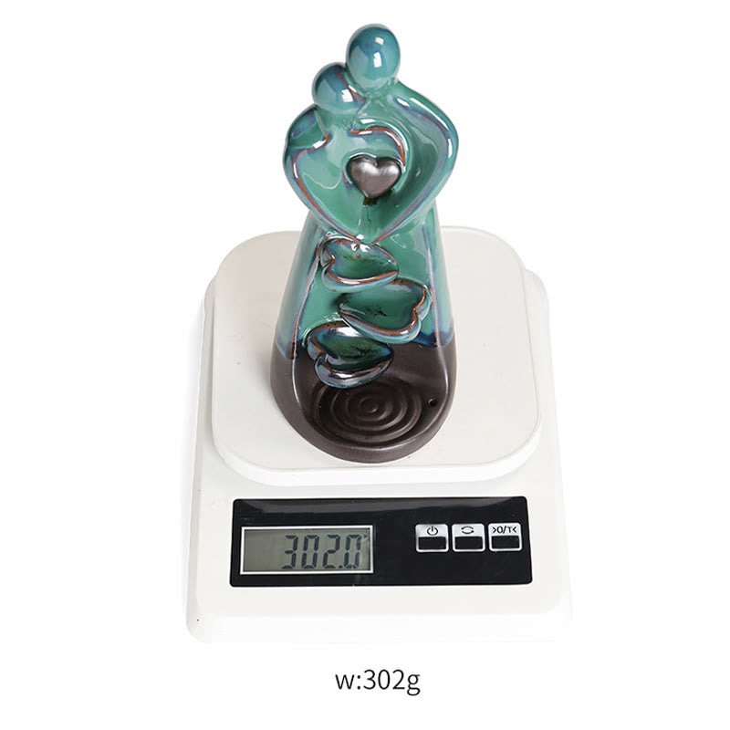 Lovers Couple Ceramic Backflow Incense Burner 7.3cm