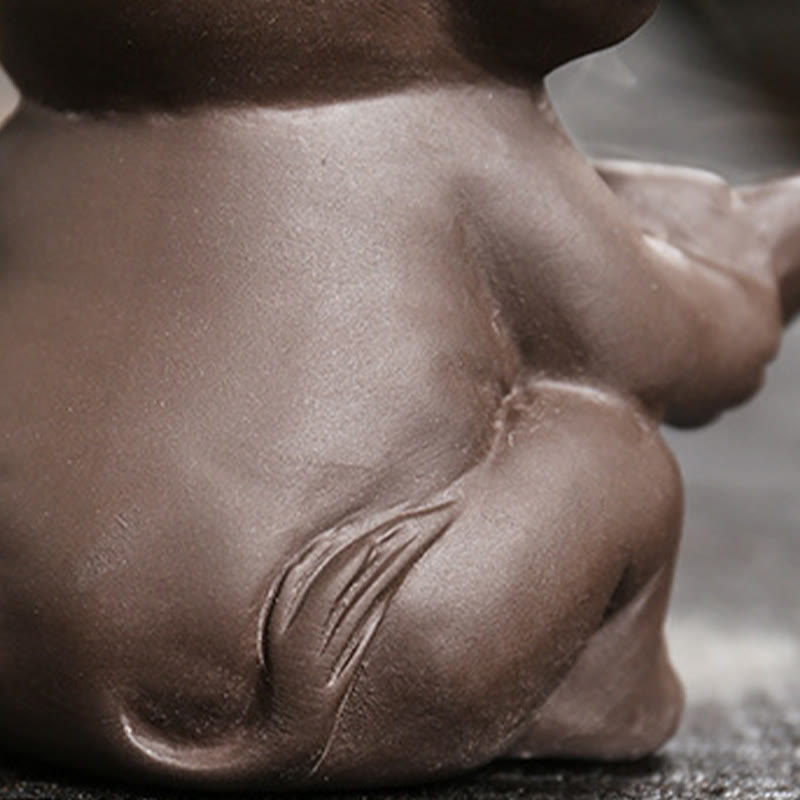 Purple Clay Elephant Backflow Incense Burner Decoration