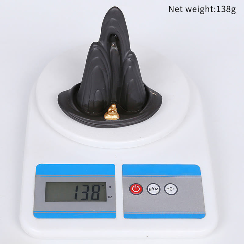 Lila Ton Keramik Rückfluss Räuchergefäß Little Monk