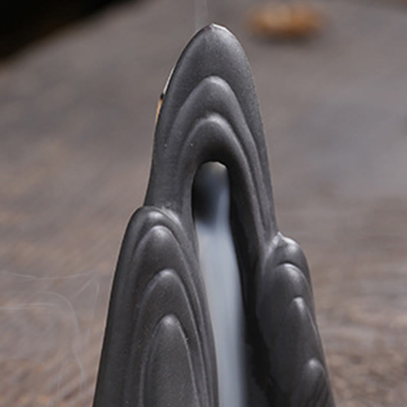 Lila Ton Keramik Rückfluss Räuchergefäß Little Monk