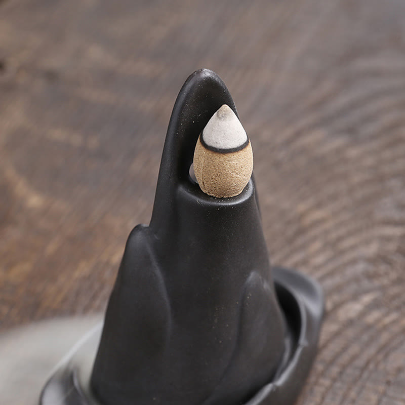 Lila Ton Keramik Rückfluss Räuchergefäß Little Monk