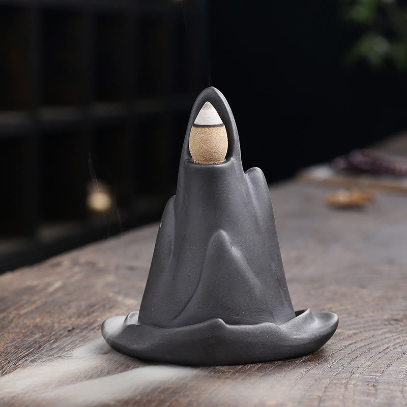 Lila Ton Keramik Rückfluss Räuchergefäß Little Monk