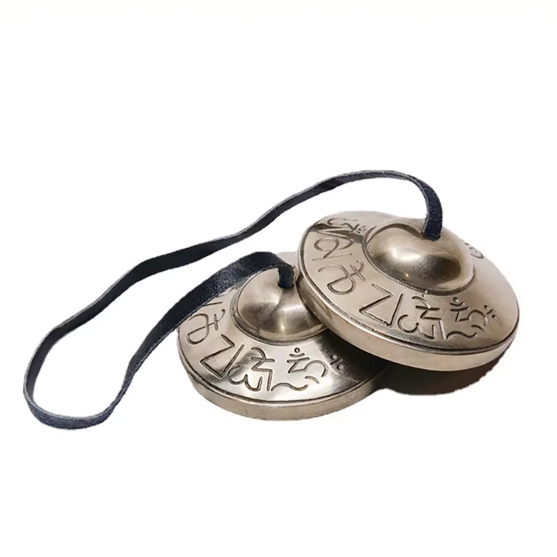 7.5Cm Nepal Handmad Tinkle Bell with Bag Brass Buddhist Tingsha Bells Cymbal Yoga Meditation Healing Bell Music Instruments Gift